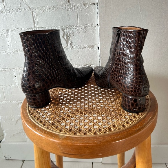 LOQ Matea Brown Leather Ankle Boots Size 37 - Picture 8 of 10